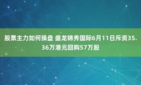 股票主力如何操盘 盛龙锦秀国际6月11日斥资35.36万港元回购57万股